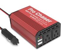 400W Power Inverters for Vehicles - DC 12V to 110V AC Car Inverter, 6.2A Dual USB Charging Ports, Dual AC Adapter for Laptop Air Compressors (Red)