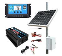 400W Solar Panel System with 18W Panel, 30A Controller, 400W Inverter, Smart Charge/Discharge Management & Dual USB Fast Charging for RV, Camper, Van