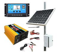 400W Solar Panel System with 18W Panel, 30A Controller, 400W Inverter, Smart Charge/Discharge Management & Dual USB Fast Charging for RV, Camper, Van