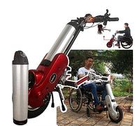 400w Wheelchair Puller, Electric Wheelchair Conversion Kit, with Front Light, 3 Speeds Adjustable, Range:70km, Shock Absorber System + Trumpet,Red-B