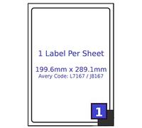 400x 1 Label Per Sheet A4 Address Labels Sticky Self Adhesive Peel Out Notes Paper Ideal for Inkjet Copier Laser Printer