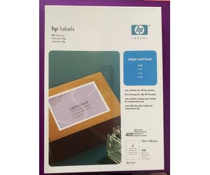 400x A6 HP Self Adhesive Blank Labels Thick Paper (100 sheets x 4 labels each)