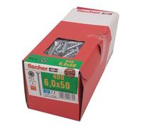400x Fischer chipboard screws 6.0x50 PZ2 wood screws galvanized full thread