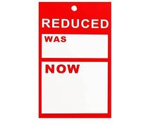 400X Medium 'Reduced was/Now' Garment Clothes Pricing Tags Hanger Label Sale Cards Free P&P