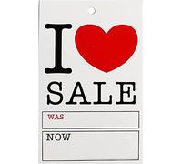 400X Small New TOP Quality 'I Love Sale was/Now' Pricing Tags Hanger Label Cards Free P&P