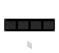 400x100mm Vent Cover - Black 16x4 inch Air Grille for Wall and Ceiling - Metal Ventilation Grille with Mesh - Rectangular Ventilation Register for Indoor and Ourdoor Use