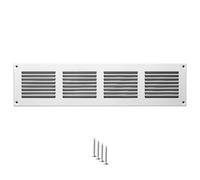 400x100mm Vent Cover - White 16x4 inch Air Grille for Wall and Ceiling - Metal Ventilation Grille with Mesh - Rectangular Ventilation Register for Indoor and Ourdoor Use