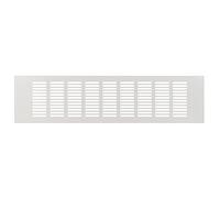400x100mm Vent Grill/Cover - White 16x4 inch Air Grate Plinth - Kitchen Worktop Grille - Door Ventilation Grille