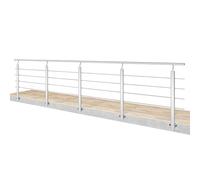 400x106cm Aluminium Handrail Banister Balustrade for Indoor or Outdoor Use Against Side Walls, Adjustable Angle Stair Handrail, Handrail can be Spliced Any Sizes, Matt Silver