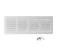 400x150mm / 16x6in White Metal Ventilation Grille with Flyscreen