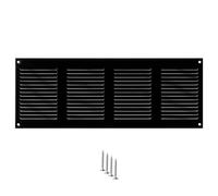 400x150mm Vent Cover - Black 16x6 inch Air Grille for Wall and Ceiling - Metal Ventilation Grille with Mesh - Rectangular Ventilation Register for Indoor and Ourdoor Use