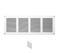 400x150mm Vent Cover - White 16x6 inch Air Grille for Wall and Ceiling - Metal Ventilation Grille with Mesh - Rectangular Ventilation Register for Indoor and Ourdoor Use