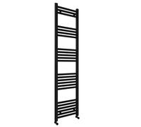 400x1600mm Towel Warmer Flat, Wall Mounted Matte Black Plated Steel Bathroom Towel Rail Radiator, Suitable for Central Heating, Electric and Dual Fuel