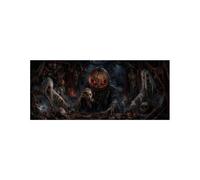 400x180cm Halloween Backdrop Scary Castle Dead Tree Branch Horror Moon Background Horror Moon Night Pumpkin Lantern Party Banner Decor Photography Supplies Prop (Grey5)