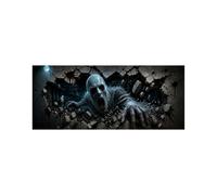 400x180cm Halloween Backdrop Scary Castle Dead Tree Branch Horror Moon Background Horror Moon Night Pumpkin Lantern Party Banner Decor Photography Supplies Prop (Black1)