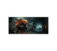 400x180cm Halloween Backdrop Scary Castle Dead Tree Branch Horror Moon Background Horror Moon Night Pumpkin Lantern Party Banner Decor Photography Supplies Prop (Yellow3)