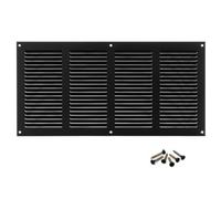 400x200mm / 16x8in Anthracite Metal Ventilation Grille with Flyscreen