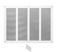 400x300mm Vent Cover - White 16x12 inch Air Grille for Wall and Ceiling - Metal Ventilation Grille with Mesh - Rectangular Ventilation Register for Indoor and Ourdoor Use