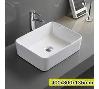 400X300X135mm Large Bathroom Counter Top Ceramic Wash Basin Cloakroom Gloss Sink Rectangular