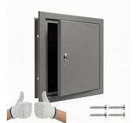 400x400 250x250 150x150 mm Access Panel Plasterboard Inspection Hatch Ceiling Loft Door Wall Hole Cover, Dual-Metal Plumbing Heavy Duty Keyless Lockable White Fuse Box(Gray,300x300mm)