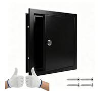 400x400 250x250 150x150 mm Access Panel Plasterboard Inspection Hatch Ceiling Loft Door Wall Hole Cover, Dual-Metal Plumbing Heavy Duty Keyless Lockable White Fuse Box(Black,500x500mm)