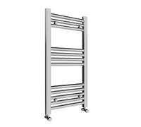 400x800mm Towel Warmer Flat, Wall Mounted Chrome Plated Steel Bathroom Towel Rail Radiator, Suitable for Central Heating, Electric and Dual Fuel
