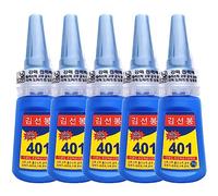 401 Glue Instant Fast Adhesive Bottle Stronger Super Glue Multi-Purpose Super Strong Liquid Colorless Adhesive Glue 5 Piece