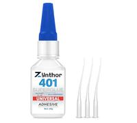 401 Super Glue 20g, Fast Dry Strong Adhesive with 3 Precision Applicator Tips, Multi Purpose Glue for Metal, Plastic, Wood & Rubber, Ideal for DIY, Repair & Craft, Clear Finish