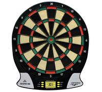 Carromco SCORE-301 Electronic Dartboard - 4 Hole Spacing Red/Green/Beige/Black, 26 Games & 523 Variants Including Cricket, for 1-8 Players, Battery Operated, Includes Arrows