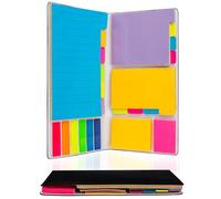 402 Sheets Sticky Notes Set,Multicolor Self-Stick Index Divider Memo,Adhesive Note Pads with PU Leather Cover,Student Essentials Bookmark,Notepad for Teachers Work,Office Stationery Supplies