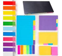 402 Sheets Sticky Notes Set, Multicolored Divider Self-Stick Note Pads Bundle Page Markers with Text Divider Sticky Notes Bookmark, with PET Index Lable
