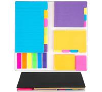 402 Sheets Sticky Notes, Sticky Tabs, Pastel Book Tabs with PU Leather Cover, Self-Stick Page Markers Tabs, Index Tabs for Annotating Books Bible Study Stationery School Revision Supplies