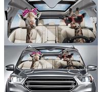 403 Car Accessories Foldable Windscreen Car Sunshades Block Uv Rays Car Window Covers Universal For Suv Summer Car Funny Giraffes In Ribbon And Glasses, Giraffe Family Driving, Car Window Sun Cover