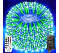 403 FT 1000 LED Christmas Lights Outdoor Fairy Lights Plug In Extra Long String Lights Clear Wire Waterproof 8 Modes Timer for Outside House Tree Garden Yard Wedding Party Decorations-Blue and Green