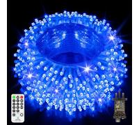 403 FT 1000 LED Outdoor Fairy Lights Plug in Christmas Lights Outside Extra Long Waterproof String Lights with Remote Timer 8 Modes for Garden House Party Wedding Yard Xmas Tree Decorations-Blue