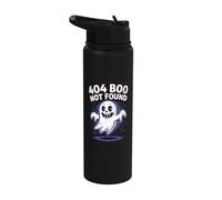 404 Boo Not Found Ghostly Humor Stainless Steel Insulated Water Bottle