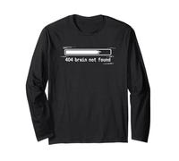 404 Brain Not Found Retro Glitch Tech Humor for IT Nerds Long Sleeve T-Shirt
