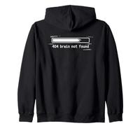 404 Brain Not Found Retro Glitch Tech Humor for IT Nerds Zip Hoodie