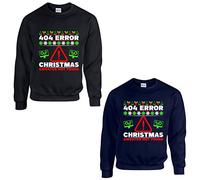 404 Christmas error Jumper sweater not found Funny Christmas Xmas Celebration Unisex Adults Kids tee top (NAVY, 9 Years)
