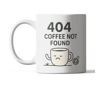 404 Coffee Not Found Mug - Funny Tech Gift for Developers, Coders & IT Workers - Geeky 11oz Coffee Cup for Programmers - Computer Humour Office Mug