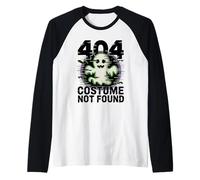 404 Costume Not Found Funny Pixel Art Halloween Design Raglan Baseball Tee