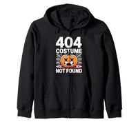 404 Costume Not Found Funny Pixel Art Halloween Design Zip Hoodie