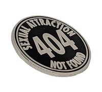 404 Error Attraction Not Found Asexual Pride Enamel Pin Shiny Silver and Black | Subtle Pride Jewelry, S, enamel
