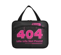 404 Error Life Not Found Hanging Hanging Travel Toiletry Bag with Hook, Designer Chic Makeup Organizer Bag for Adults Travel Bolsa de maquillaje para Mujer L
