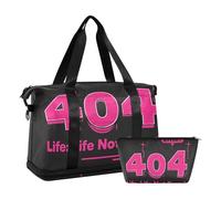 404 Error Life Not Found Travel Tote Bag Gym Bag Carry On Tote Bag With Large Capacity Trekking Cosmetic Bag, No Found Error Life 404, 1 size, No 404 error life found, 1 size