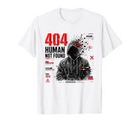 404 Human Not Found Cyber Glitch Error Dystopian Art Value Graphic T-Shirt