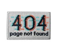404 Page Not Found Embroidery Patches, Funny Military Tactical Morale Patch Hook and Loop Badge Sew On for Clothing, Dress, Hat, Backbags
