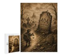 404 Page Not Found Tombstone Jigsaw Puzzle, 500 PCS, Relaxing Activity for Adults, An Engaging Indoor Activity for Quiet Evenings, at Home