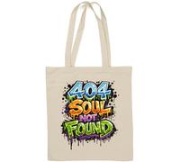 404 Soul Not Found Graffiti Natural Cotton Tote Bag White