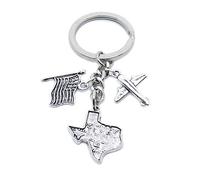 4044 Charms 1 Piece Keychain Keyring Jewellery Clasps Suppliers CB1E6N Tags Map Texas Flags States United Airplane Aircraft